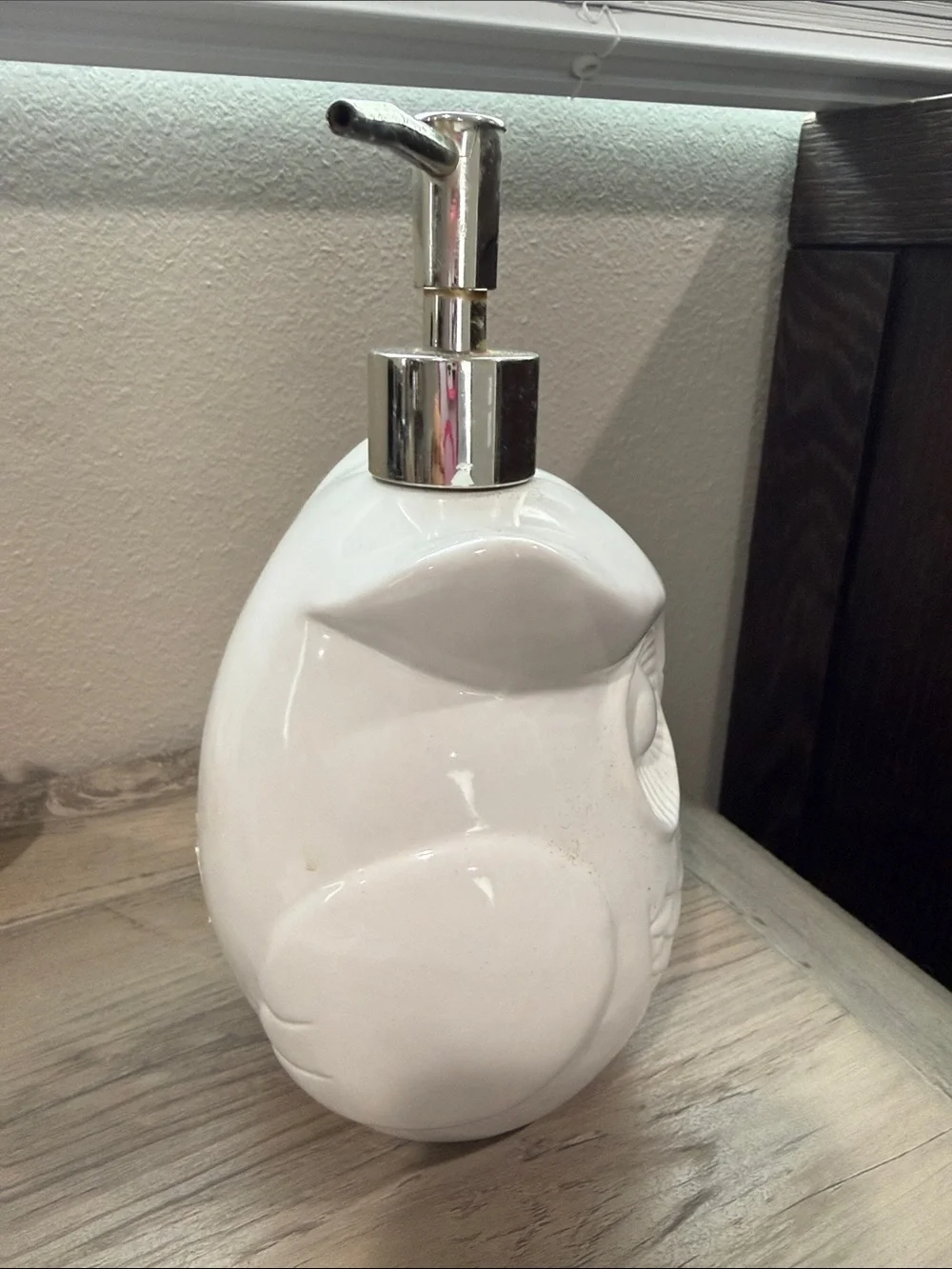 White Owl Ceramic Soap Dispenser by